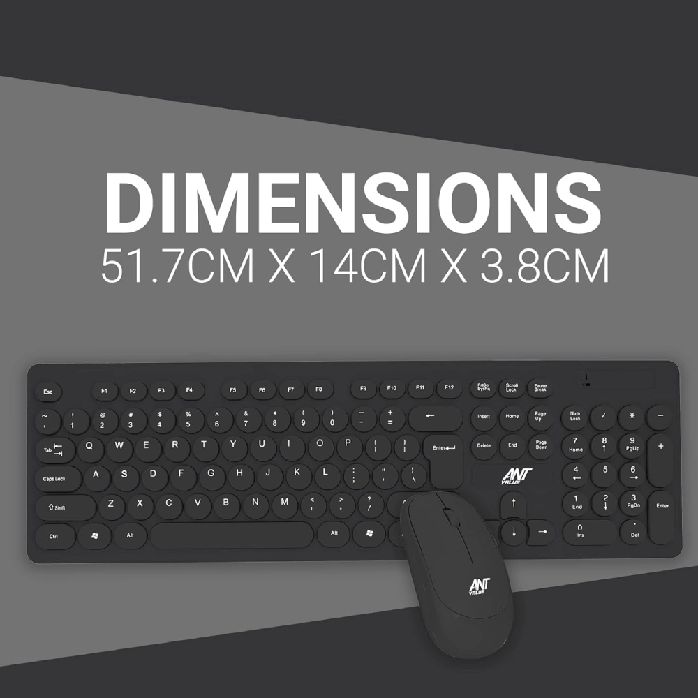 Ant Value Wireless Keyboard Mouse Combo Black FKBRI05 (Open Box) view 4